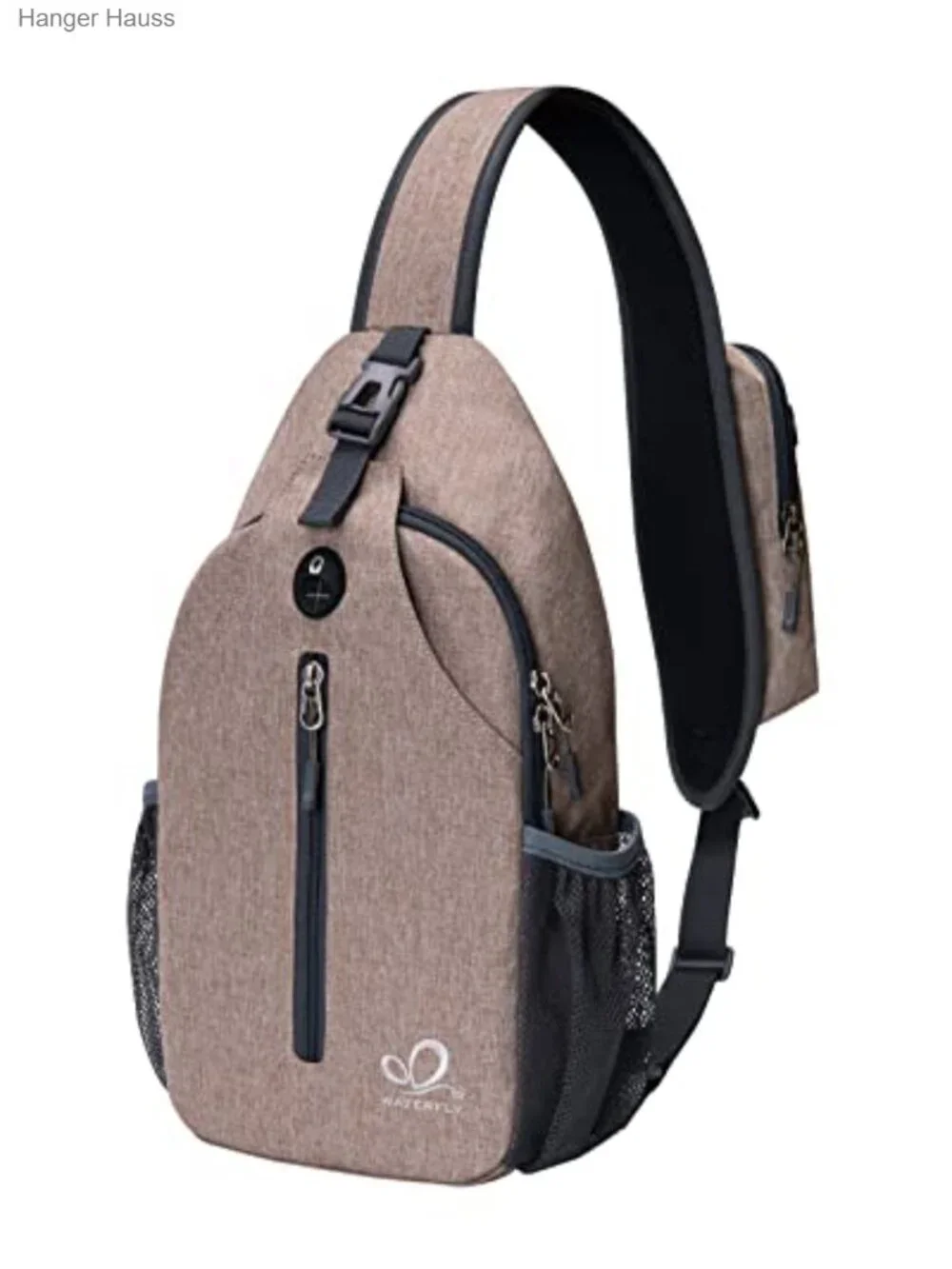 Water-Resistant Crossbody Sling Backpack with Multi-Compartment Storage for